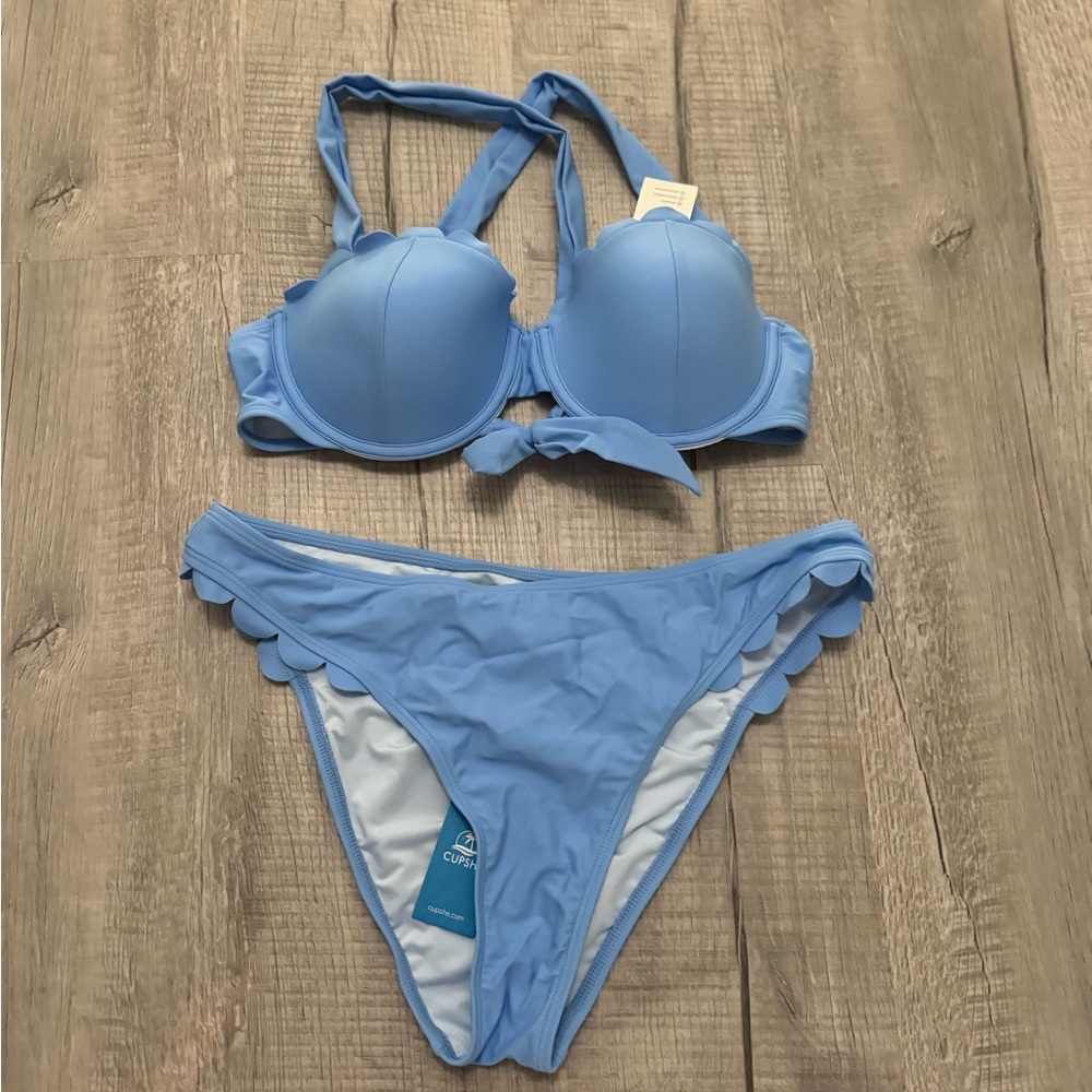 Cupshe Light Blue Scalloped Bikini - Picture 5 of 12